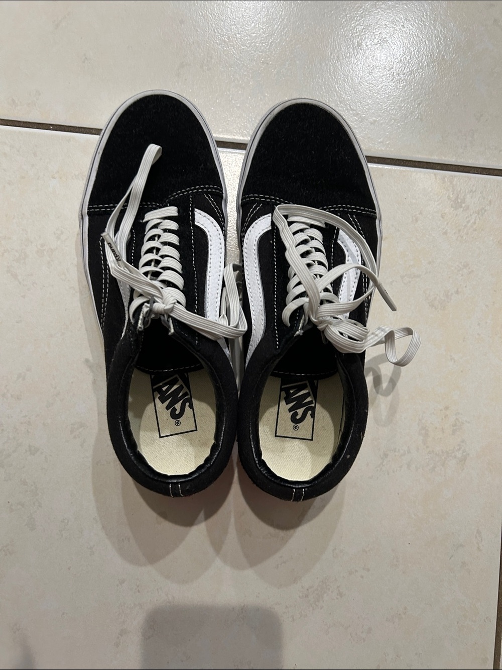 Vans Black and White Low-Top Skate Sneakers